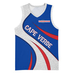 Cape Verde Basketball Jersey with Blue Red Flag Nós Kretxeu Spirit TS04