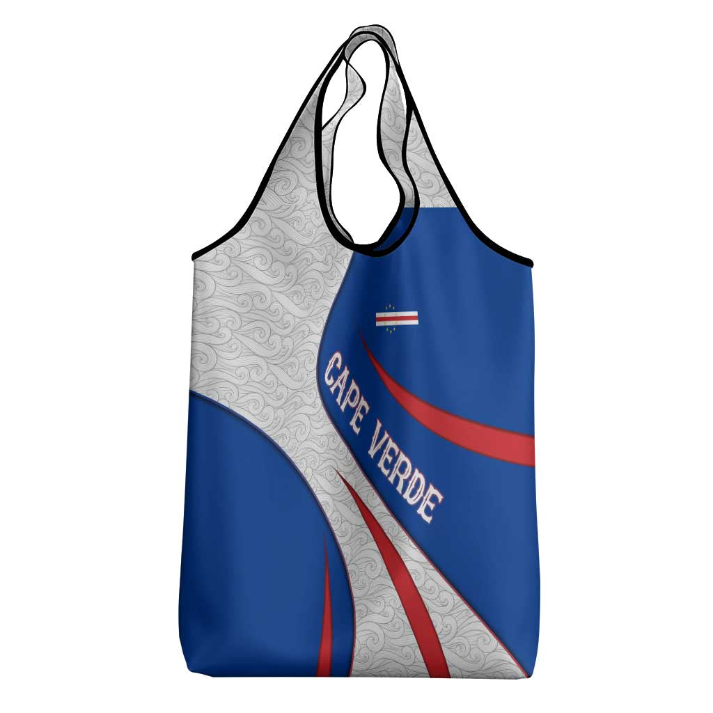 Cape Verde Grocery Bag with Blue Red Flag Nós Kretxeu Spirit