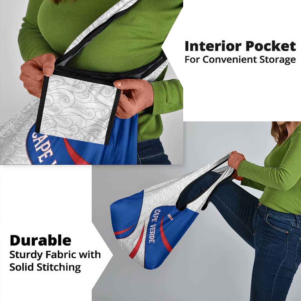 Cape Verde Grocery Bag with Blue Red Flag Nós Kretxeu Spirit