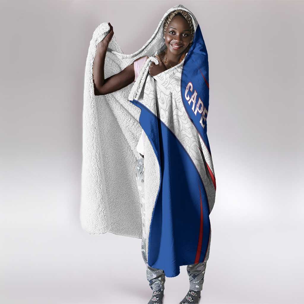 Cape Verde Hooded Blanket with Blue Red Flag Nós Kretxeu Spirit