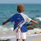 Cape Verde Kid Hawaiian Shirt with Blue Red Flag Nós Kretxeu Spirit