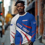 Cape Verde Long Sleeve Shirt with Blue Red Flag Nós Kretxeu Spirit