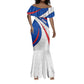 Cape Verde Mermaid Dress with Blue Red Flag Nós Kretxeu Spirit