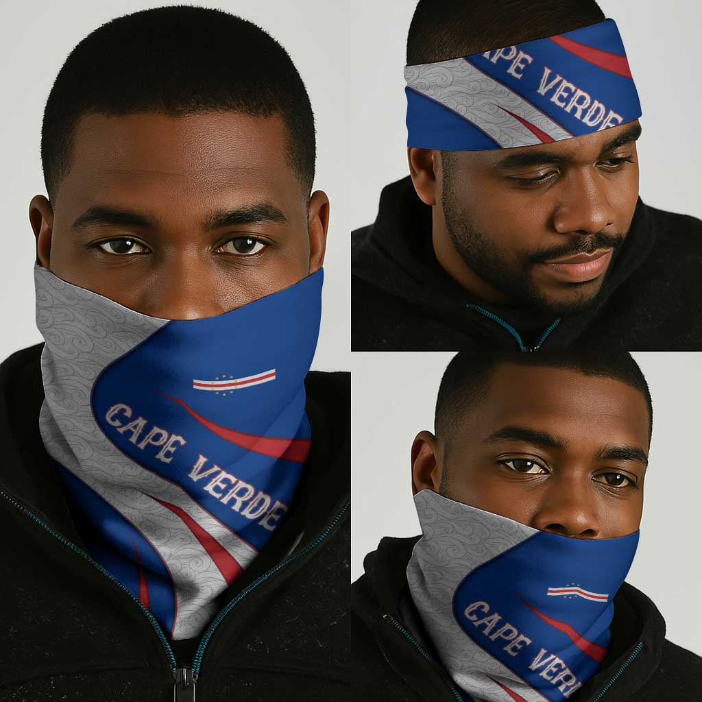 Cape Verde Neck Gaiter Blue Red Flag Nós Kretxeu Spirit TS04