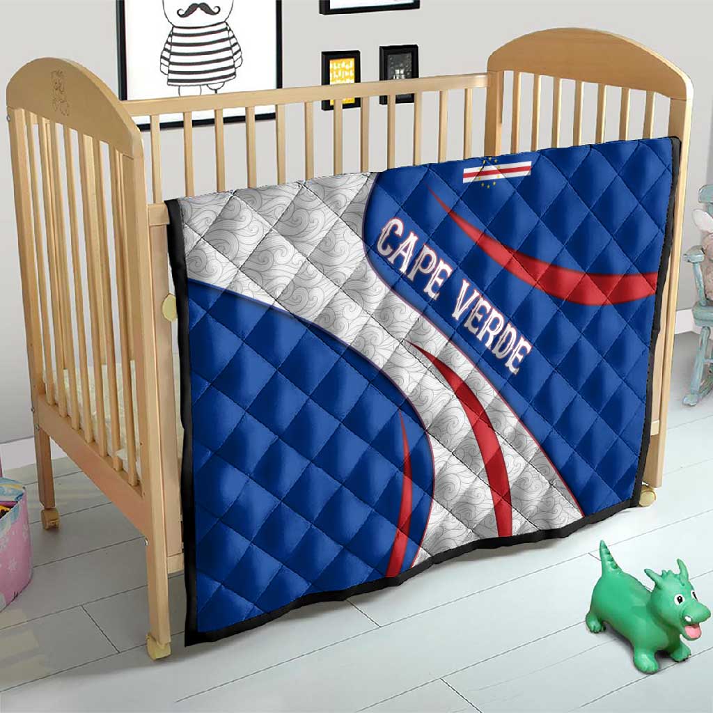 Cape Verde Quilt with Blue Red Flag Nós Kretxeu Spirit