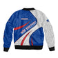 Cape Verde Sleeve Zip Bomber Jacket with Blue Red Flag Nós Kretxeu Spirit