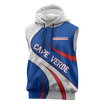 Cape Verde Sleeveless Hoodie with Blue Red Flag Nós Kretxeu Spirit - African Pride