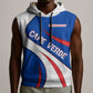 Cape Verde Sleeveless Hoodie with Blue Red Flag Nós Kretxeu Spirit - African Pride