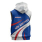Cape Verde Sleeveless Zip Hoodie with Blue Red Flag Nós Kretxeu Spirit - African Pride