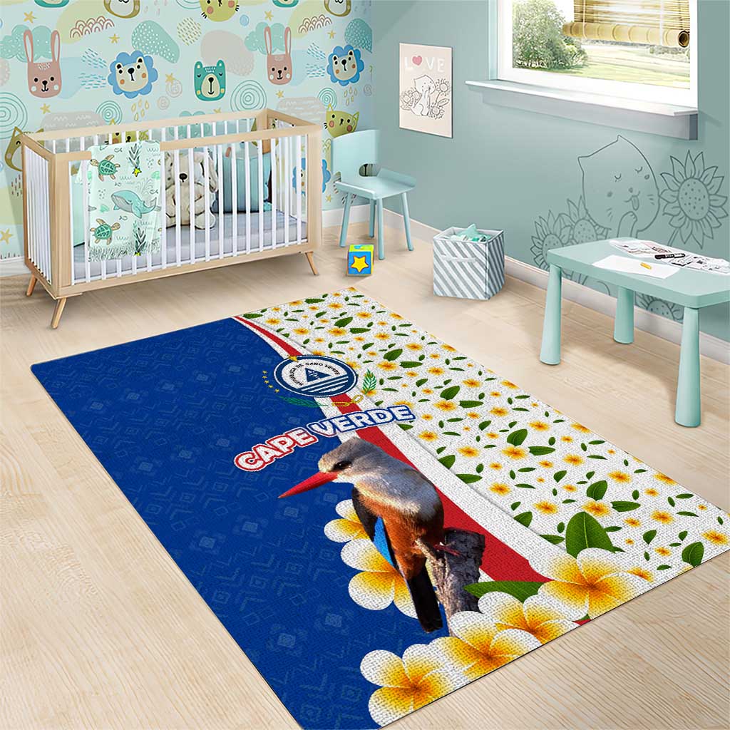 Cape Verde Area Rug Kingfisher Bird Floral Flag Spirit - African Pride