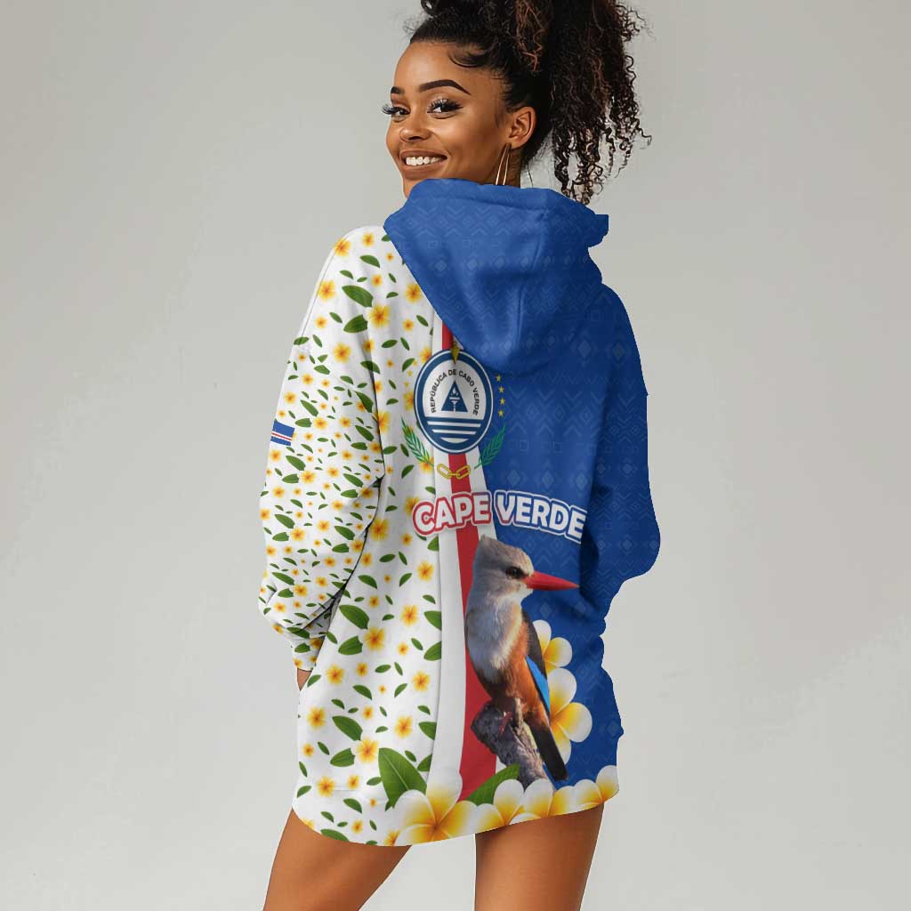 Cape Verde Hoodie Dress Kingfisher Bird Floral Flag Spirit - African Pride