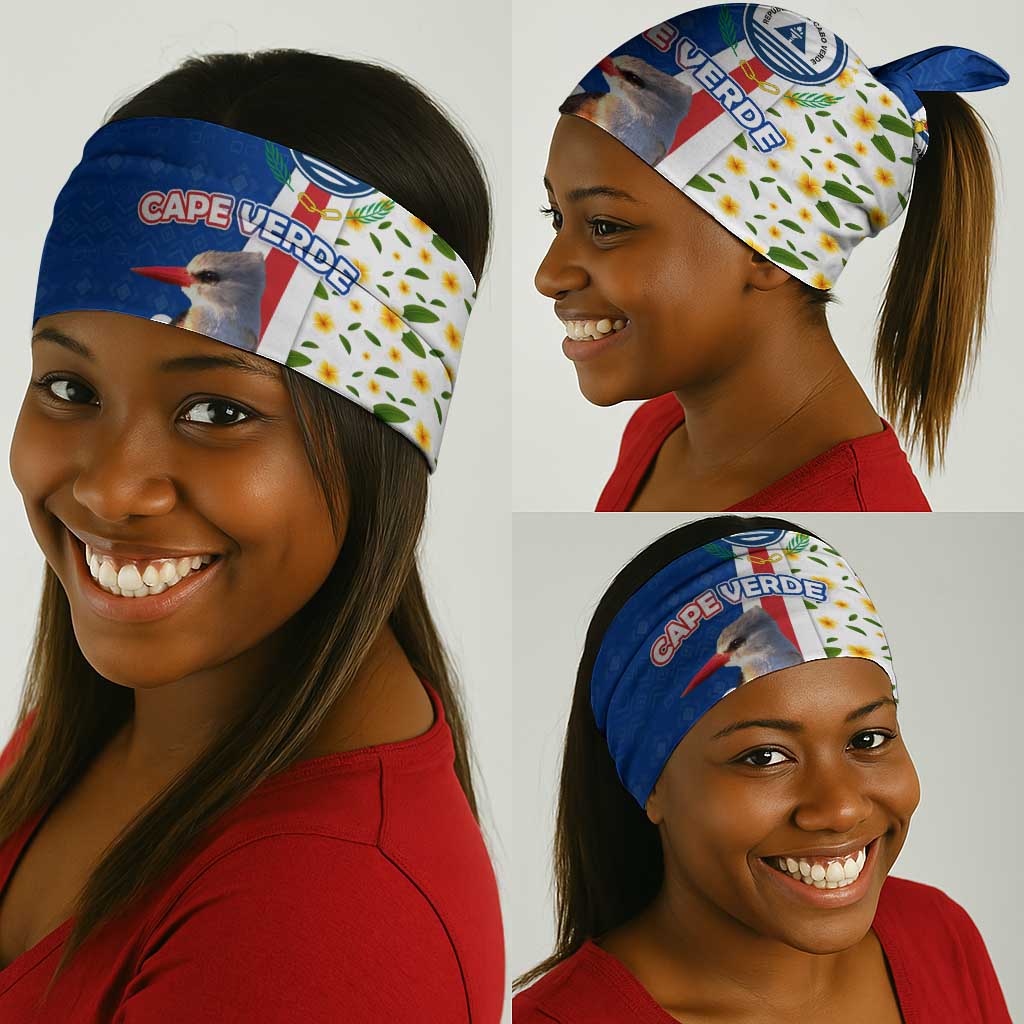 Cape Verde Neck Gaiter Kingfisher Bird Floral Flag Spirit TS04
