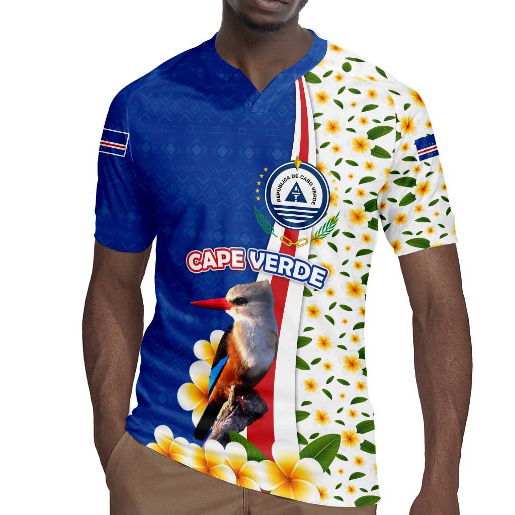 Cape Verde Rugby Jersey Kingfisher Bird Floral Flag Spirit - African Pride