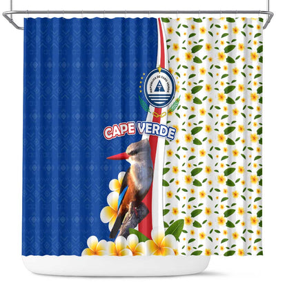 Cape Verde Shower Curtain Kingfisher Bird Floral Flag Spirit - African Pride
