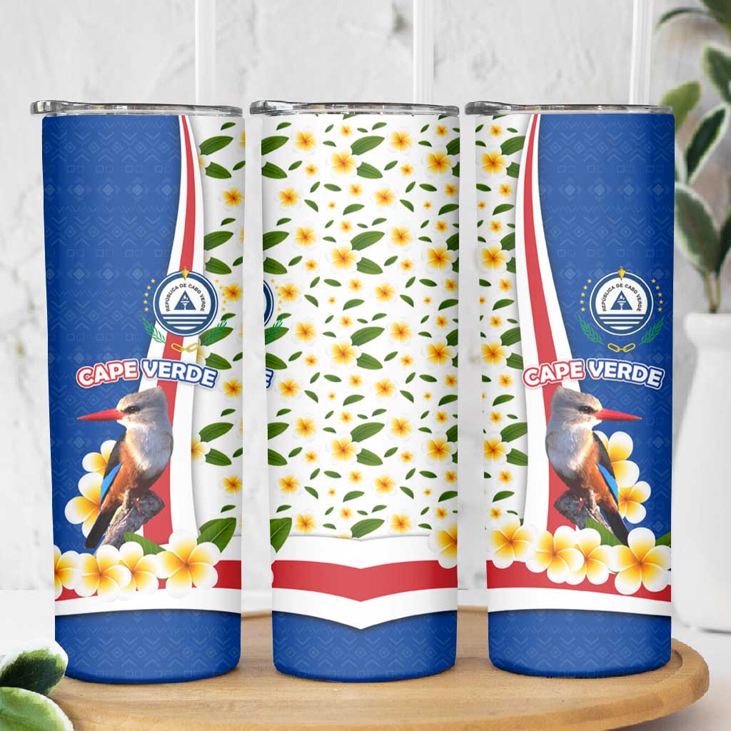 Cape Verde Skinny Tumbler Kingfisher Bird Floral Flag Spirit - African Pride