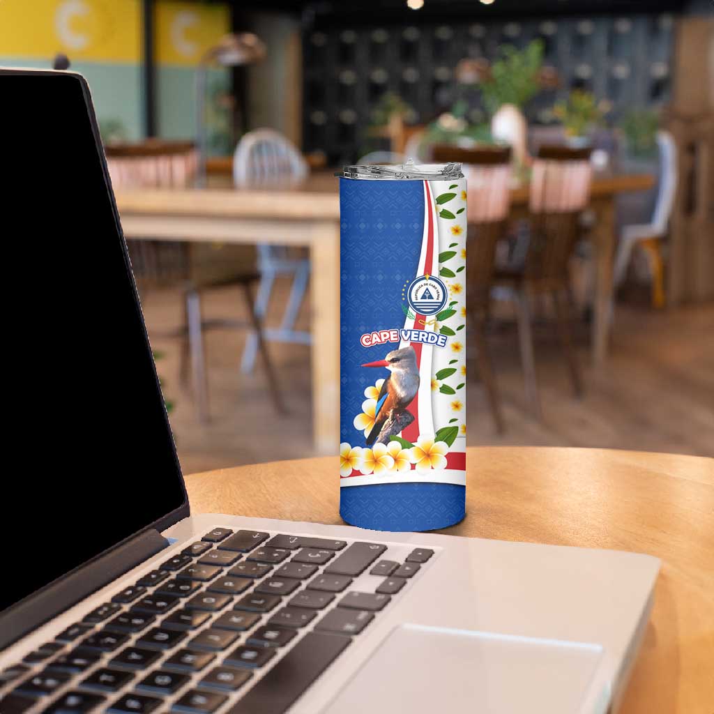 Cape Verde Skinny Tumbler Kingfisher Bird Floral Flag Spirit - African Pride