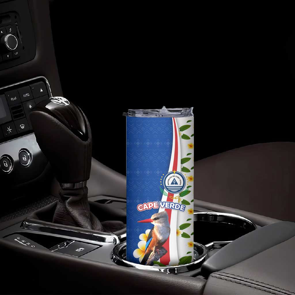 Cape Verde Skinny Tumbler Kingfisher Bird Floral Flag Spirit - African Pride