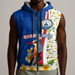 Cape Verde Sleeveless Zip Hoodie Kingfisher Bird Floral Flag Spirit - African Pride