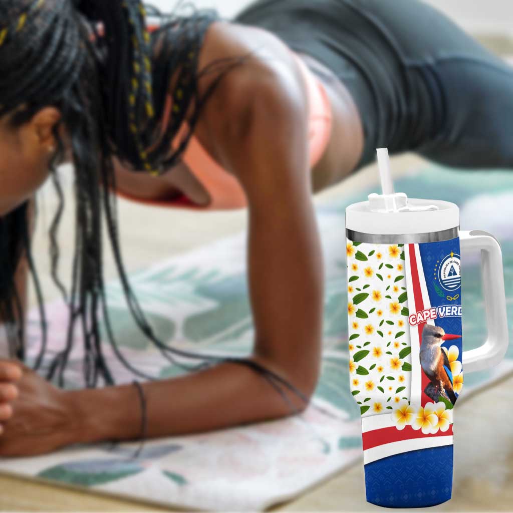 Cape Verde Tumbler With Handle Kingfisher Bird Floral Flag Spirit - African Pride