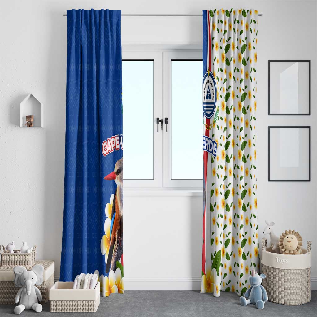Cape Verde Window Curtain Kingfisher Bird Floral Flag Spirit - African Pride