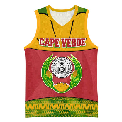 Cape Verde Basketball Jersey One Heart Ten Islands National Emblem Spirit TS04