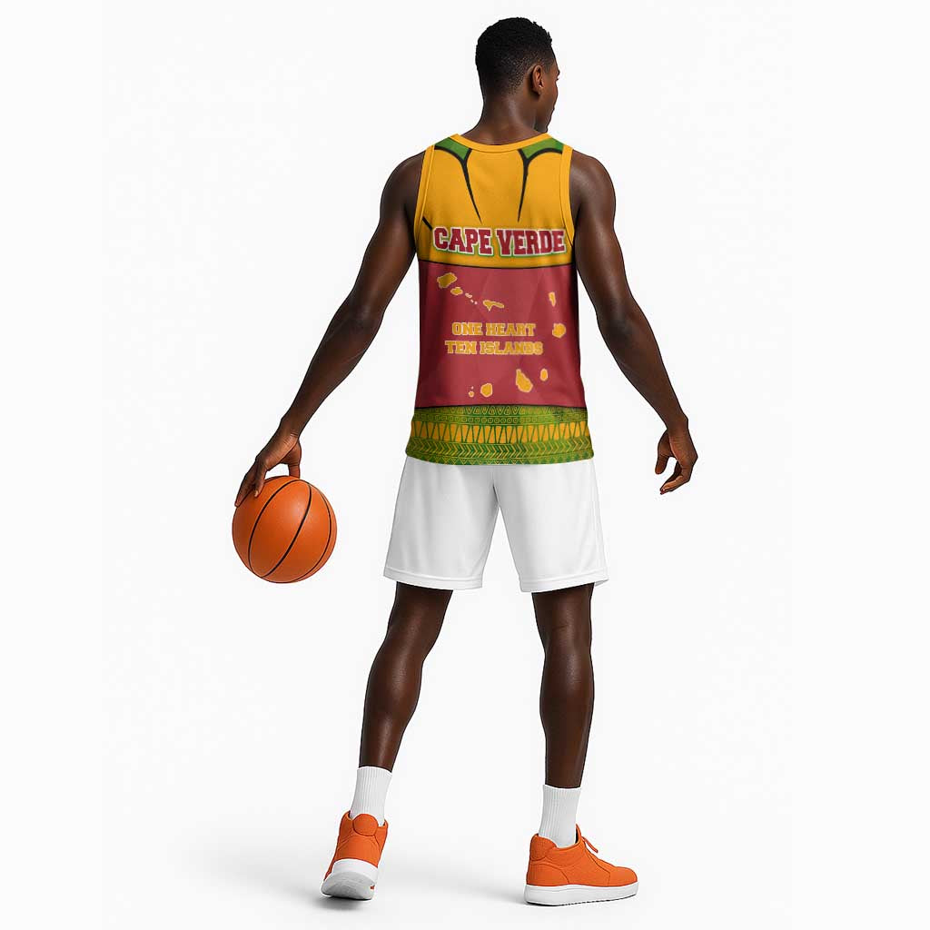 Cape Verde Basketball Jersey One Heart Ten Islands National Emblem Spirit TS04