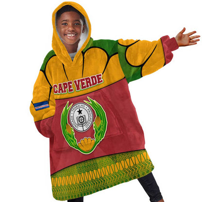 Cape Verde Kid Wearable Blanket Hoodie One Heart Ten Islands National Emblem Spirit - African Pride