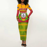 Cape Verde Long Sleeve Bodycon Dress One Heart Ten Islands National Emblem Spirit - African Pride