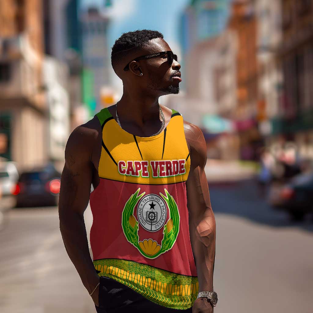 Cape Verde Men Tank Top One Heart Ten Islands National Emblem Spirit - African Pride