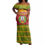 Cape Verde Off Shoulder Maxi Dress One Heart Ten Islands National Emblem Spirit - African Pride