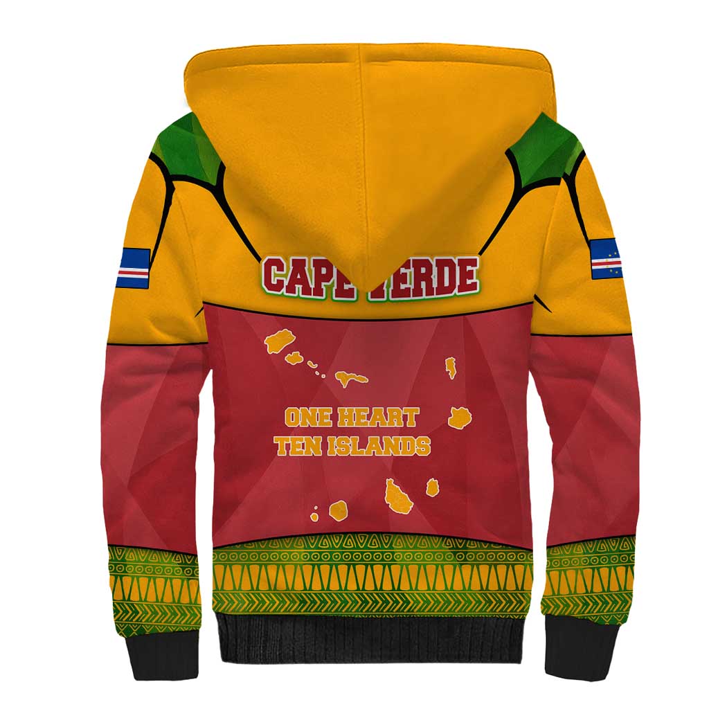 Cape Verde Sherpa Hoodie One Heart Ten Islands National Emblem Spirit - African Pride
