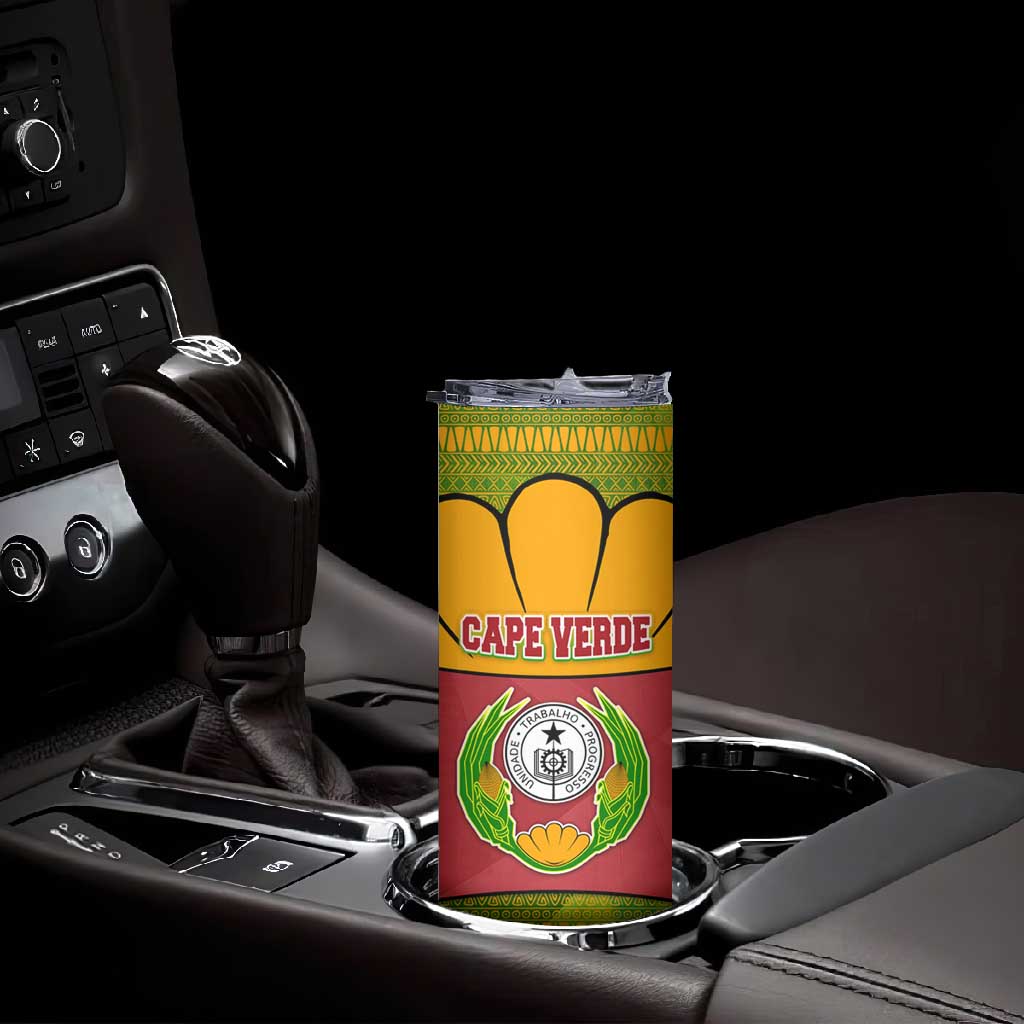 Cape Verde Skinny Tumbler One Heart Ten Islands National Emblem Spirit - African Pride