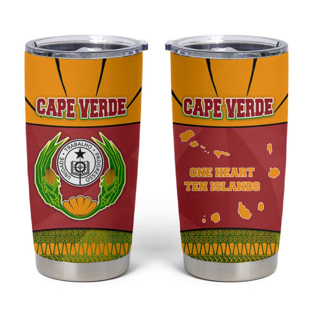 Cape Verde Tumbler Cup One Heart Ten Islands National Emblem Spirit - African Pride