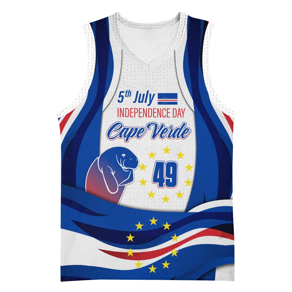 Cape Verde Basketball Jersey with Independence Day 5th July Flag Celebration Spirit TS04