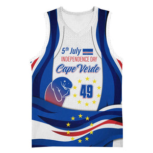 Cape Verde Basketball Jersey with Independence Day 5th July Flag Celebration Spirit TS04