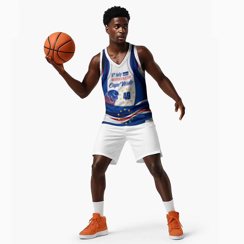 Cape Verde Basketball Jersey with Independence Day 5th July Flag Celebration Spirit TS04