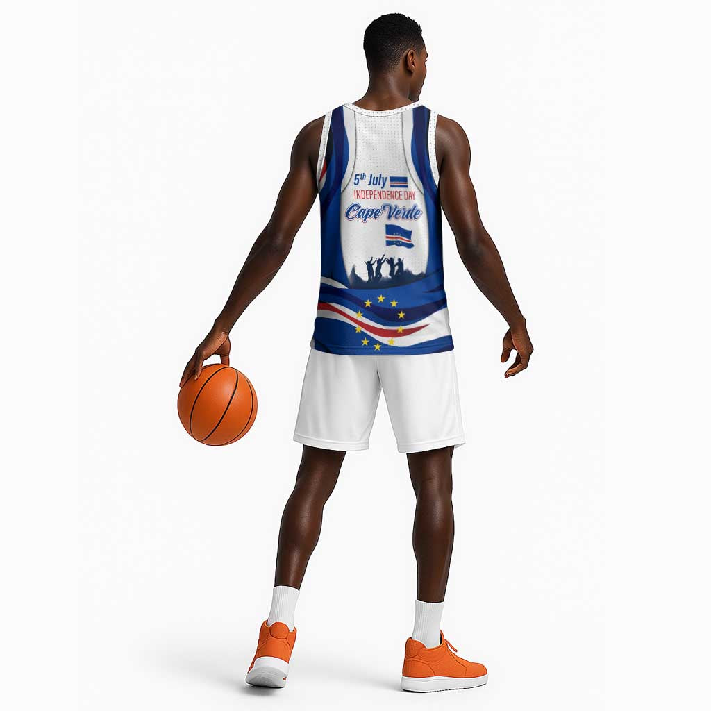 Cape Verde Basketball Jersey with Independence Day 5th July Flag Celebration Spirit TS04