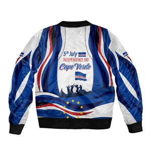 Cape Verde Bomber Jacket with Independence Day 5th July Flag Celebration Spirit