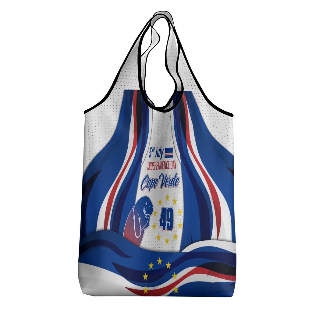 Cape Verde Grocery Bag with Independence Day 5th July Flag Celebration Spirit
