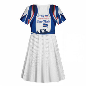 Cape Verde Kid Short Sleeve Dress with Independence Day 5th July Flag Celebration Spirit