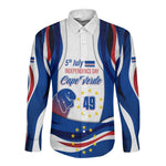 Cape Verde Long Sleeve Button Shirt with Independence Day 5th July Flag Celebration Spirit
