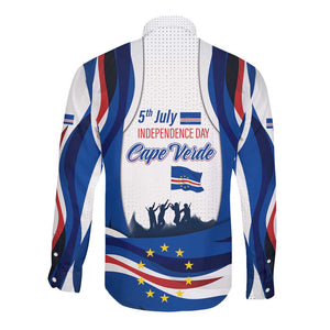 Cape Verde Long Sleeve Button Shirt with Independence Day 5th July Flag Celebration Spirit