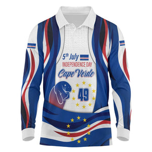 Cape Verde Long Sleeve Polo Shirt with Independence Day 5th July Flag Celebration Spirit