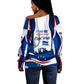 Cape Verde Off Shoulder Sweater with Independence Day 5th July Flag Celebration Spirit