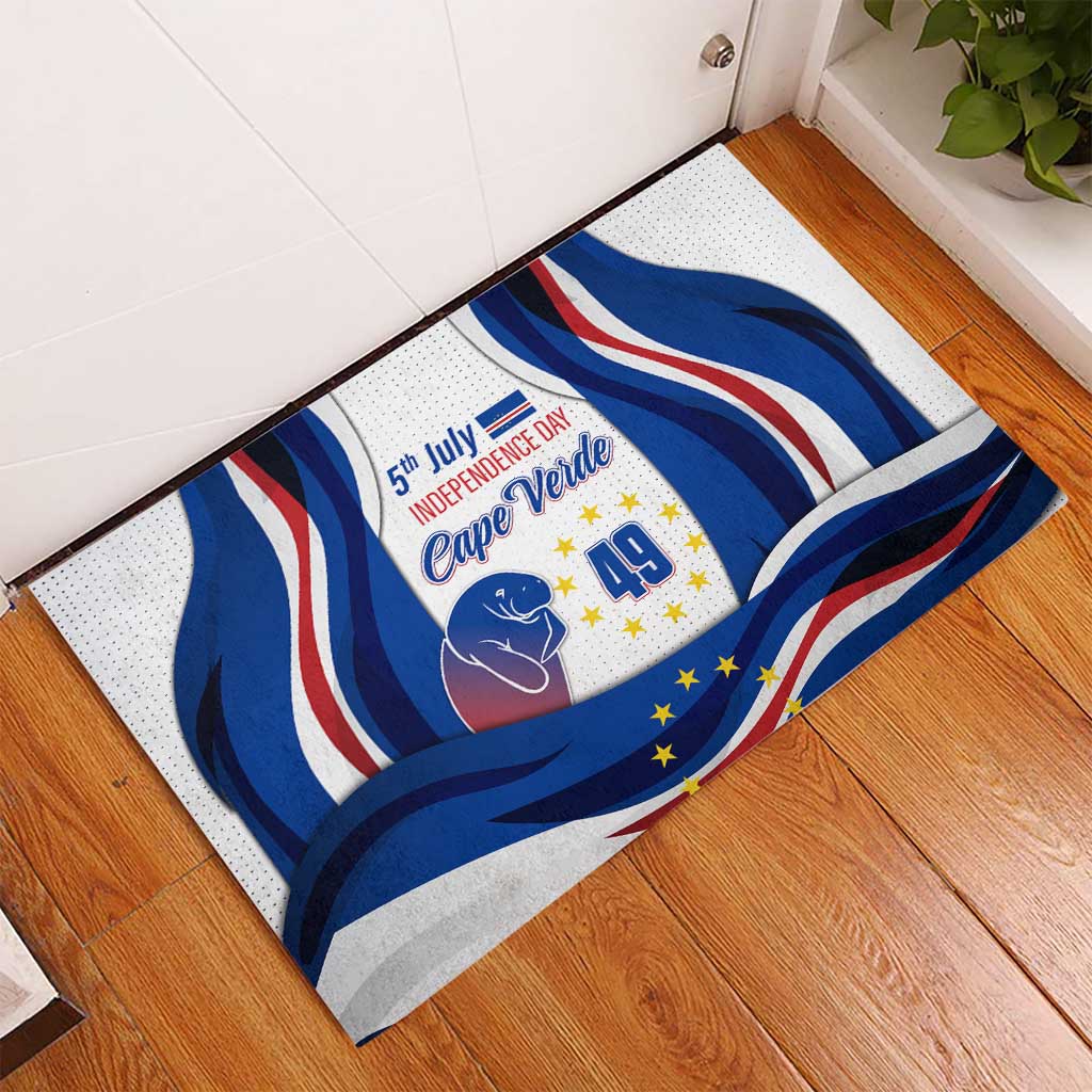Cape Verde Rubber Doormat with Independence Day 5th July Flag Celebration Spirit