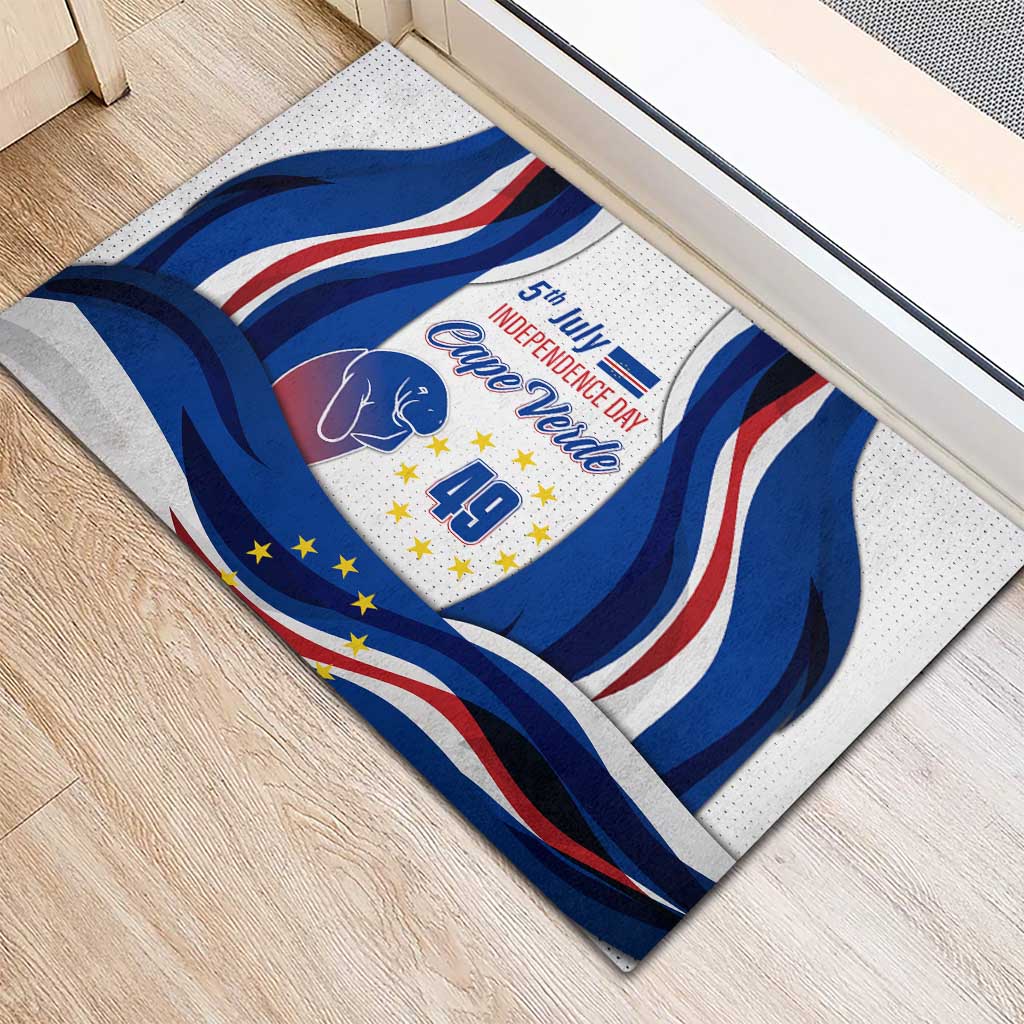 Cape Verde Rubber Doormat with Independence Day 5th July Flag Celebration Spirit