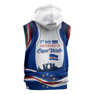Cape Verde Sleeveless Hoodie with Independence Day 5th July Flag Celebration Spirit - African Pride
