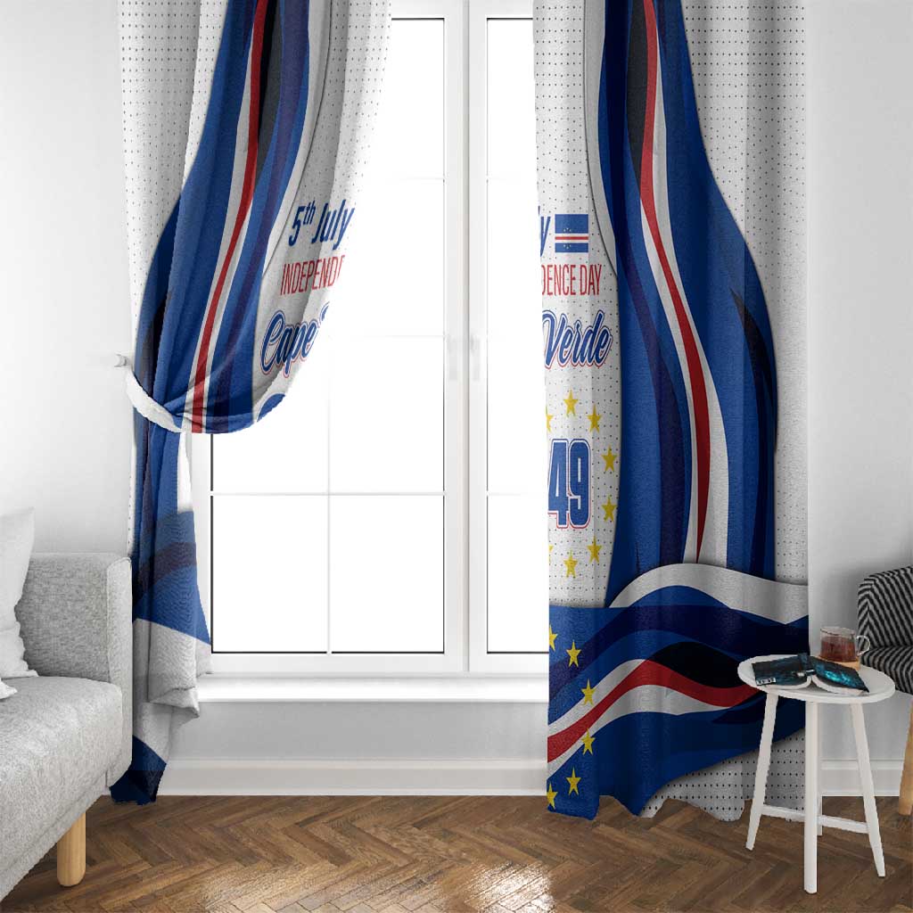 Cape Verde Window Curtain with Independence Day 5th July Flag Celebration Spirit
