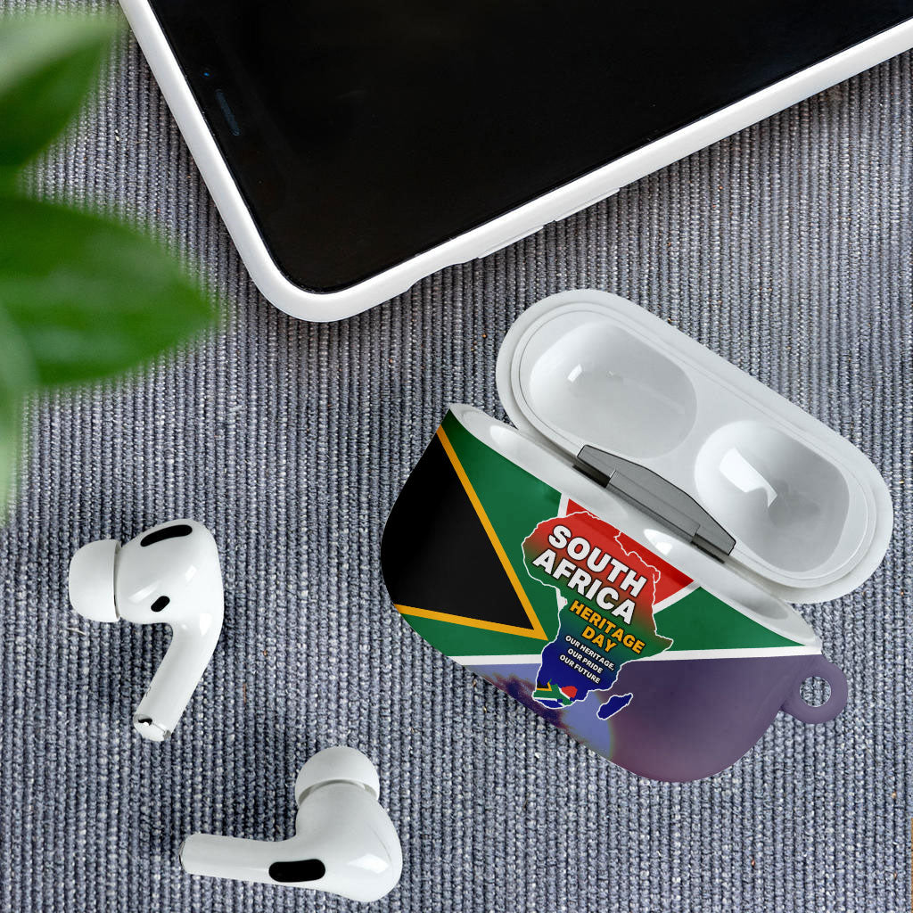 South Africa Heritage Day AirPods Case Celebrating Roots Flag Map Sunset Savanna