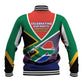South Africa Heritage Day Baseball Jacket Celebrating Roots Flag Map Sunset Savanna
